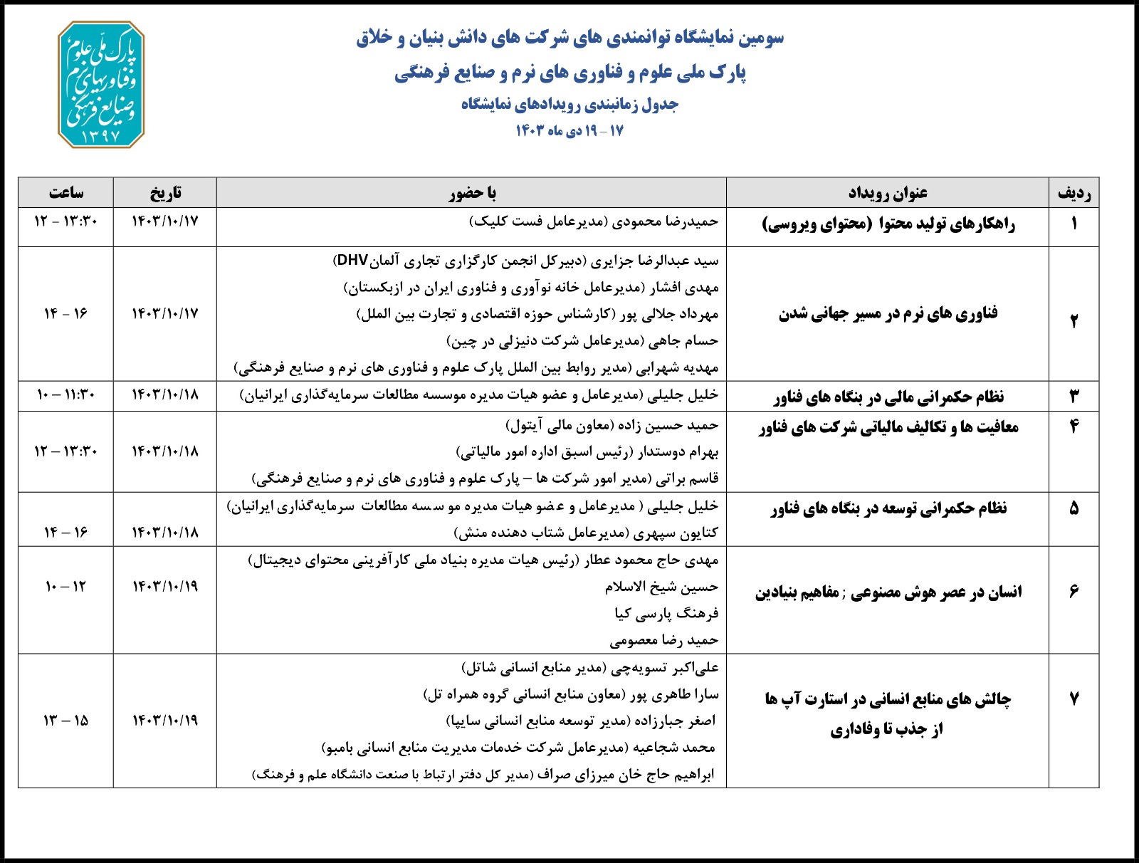 سومین نمایشگاه دستاوردهای شرکت‌های خلاق و دانش‌بنیان
